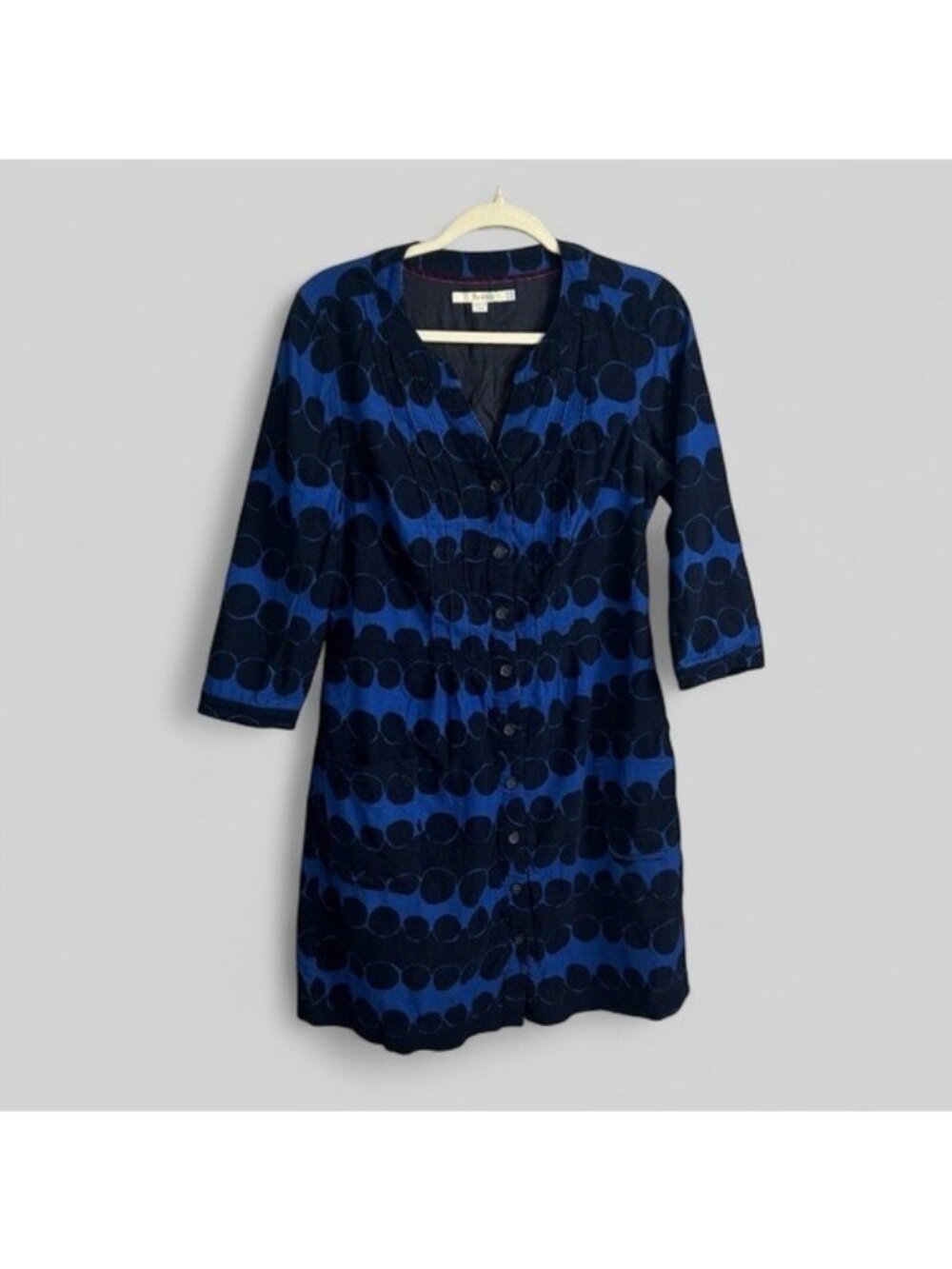 Boden blue black corduroy textured midi dress size US 10 R dark romance emo chic